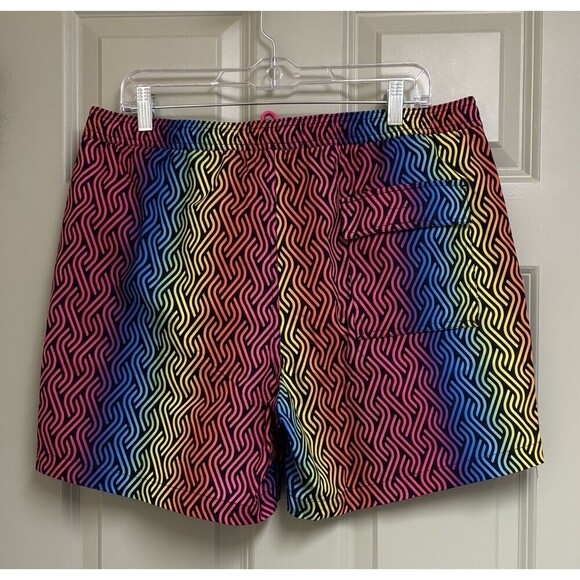 PSYCHO BUNNY Sugar Grove AOP Swim Trunks Men Large Magenta Storm Colorful Beach - Picture 3 of 13